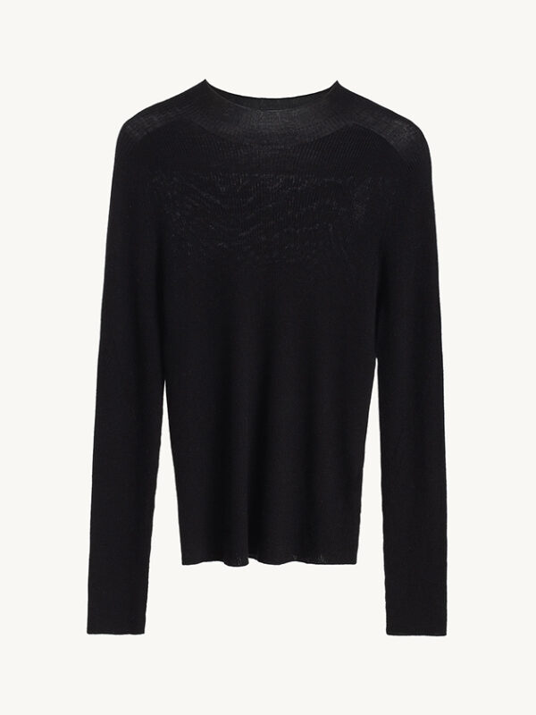 2x2 Ribbed Mock Neck Sweater
