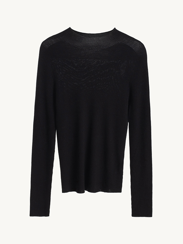 2x2 Ribbed Mock Neck Sweater