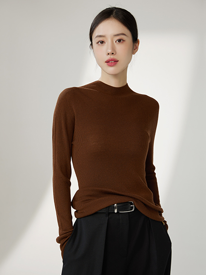 2x2 Ribbed Mock Neck Sweater - Image 4