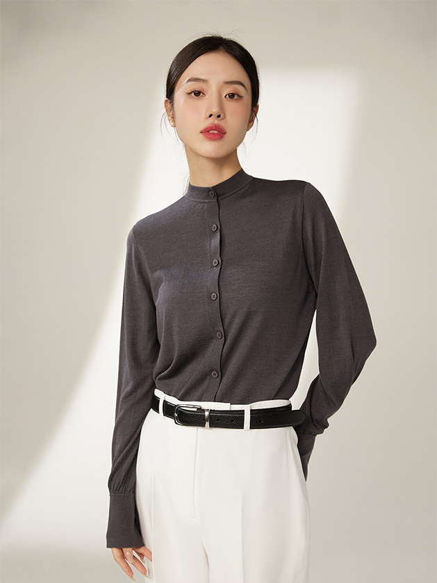 Minimalist Crew Neck Cardigan - Image 8