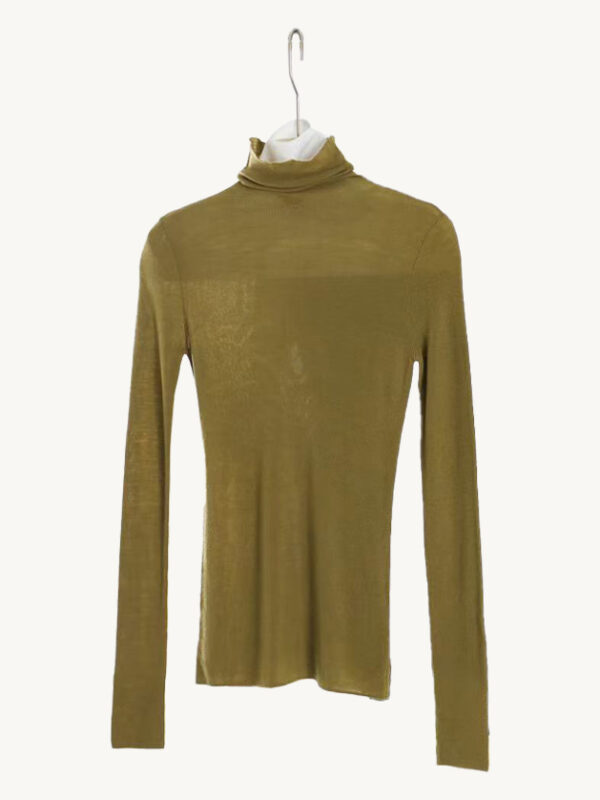 Soft Textured Style Turtleneck Base Layer