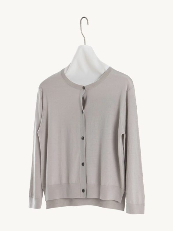 Crew Neck Single-Breasted Knit Cardigan