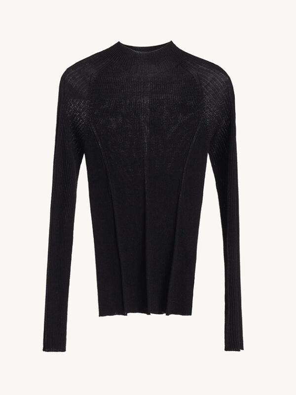 Elastic Mock Neck Wool Base Layer