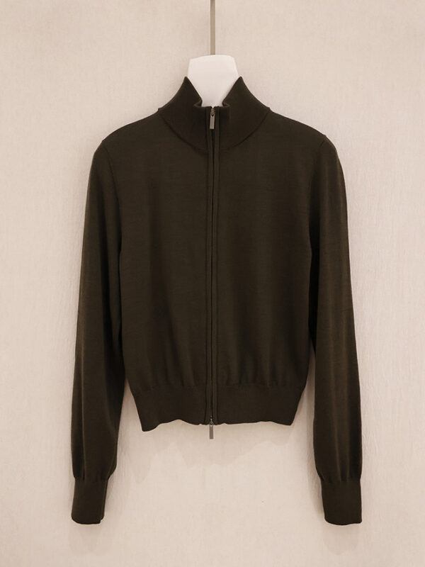 Mock Neck Zip-Up Cardigan