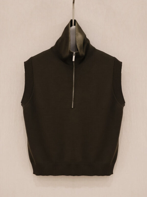 Half-Zip Turtleneck Knit Vest