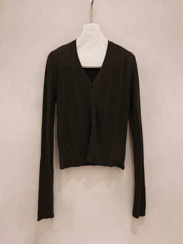 Bark Texture V-Neck Cardigan